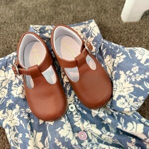 Classic Brown T-Strap Kids Shoes